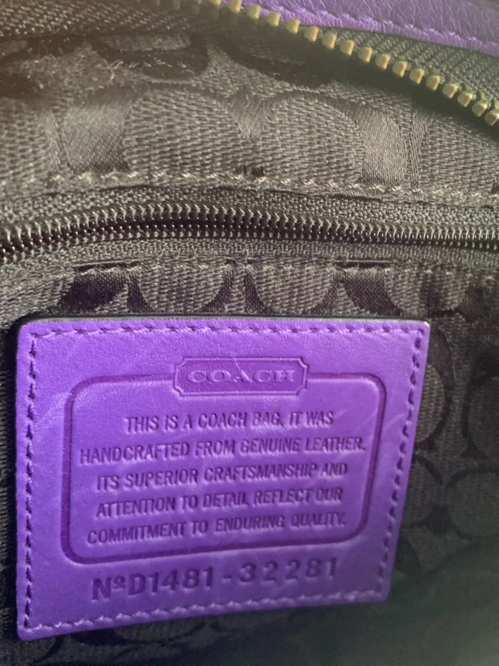 Vintage 2014 Coach Bleaker Sport Mini Duffle Purple Cross Body Bag - Picture 12 of 16